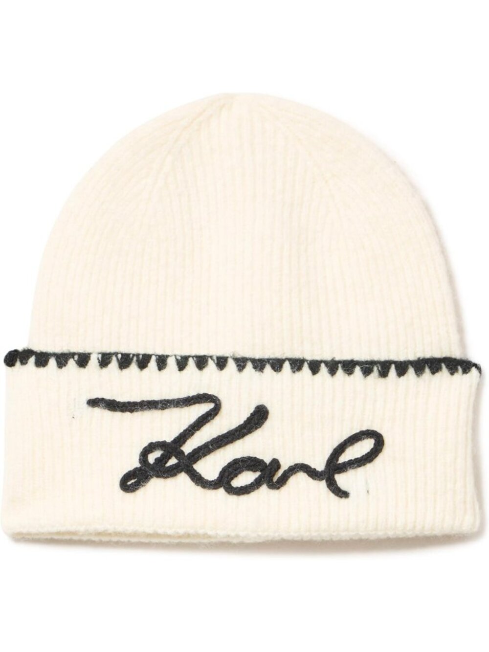 Cozy Women's Whipstitch Beanie with Embroidered Logo - Stylish Winter Accessory